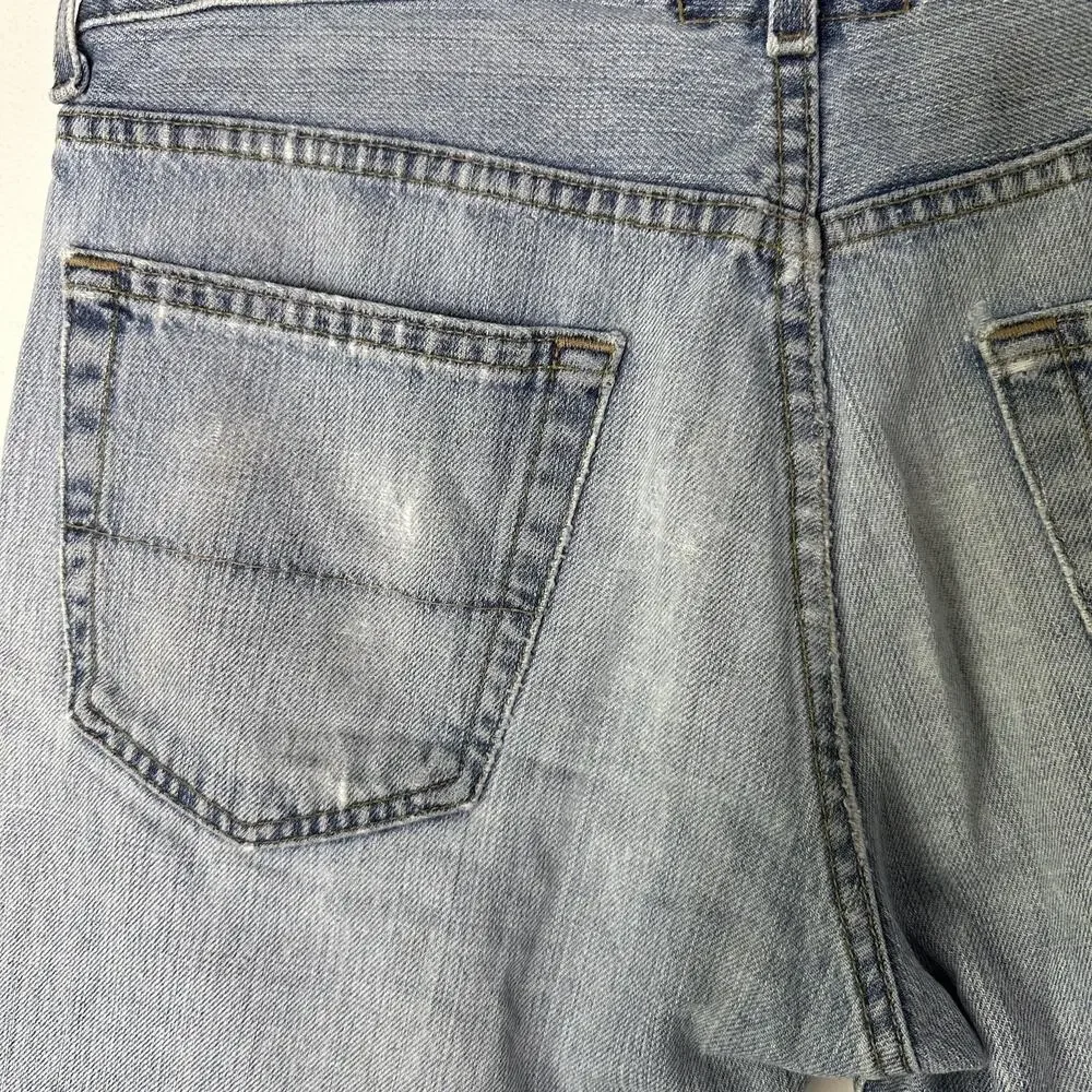Levi Strauss Signature Shorts Men 32 Blue Faded Low Boot Distressed Denim Cutoff